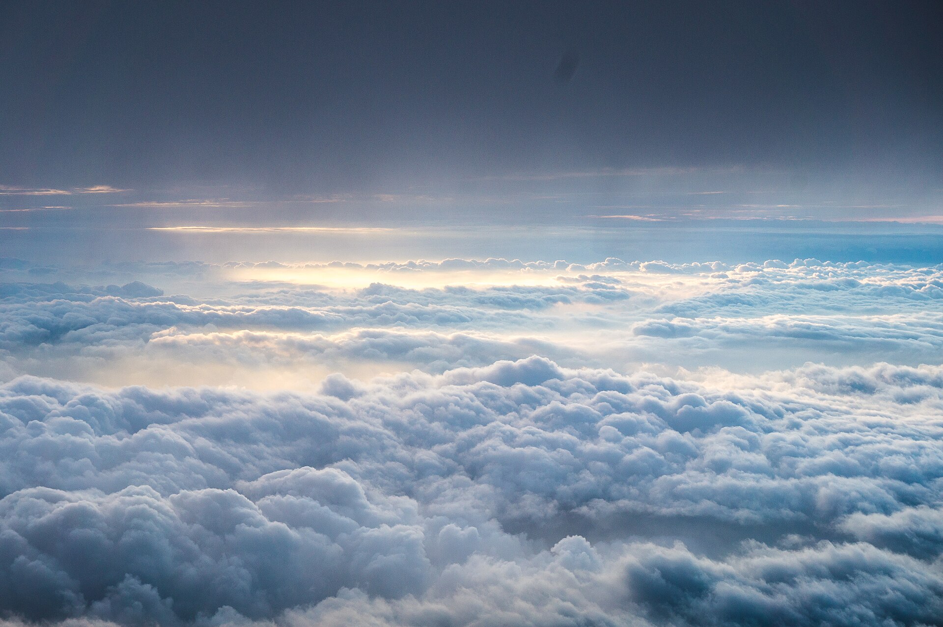 A sea of clouds seen from high on Mt Fuji near the Fifth Station