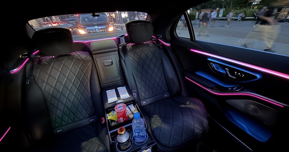 Inside the Mercedes-Benz S-Class used for chauffeur work in Tokyo